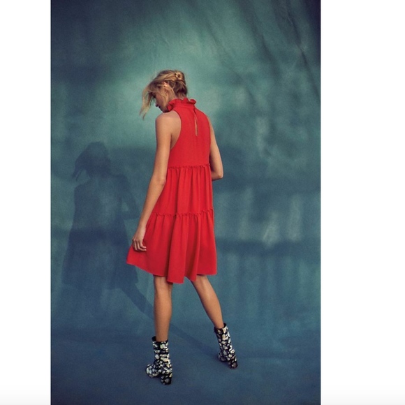 NWOT Anthropologie Ruffled Turtleneck Swing Dress - Picture 5 of 5